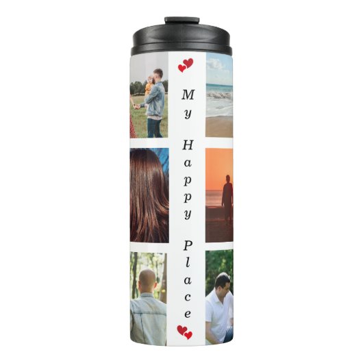 マイハッピープレイスカスタマイズ可能なファミリーフォト6写真 タンブラー (正面)