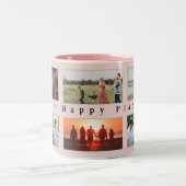 マイハッピープレイスカスタマイズ可能なファミリーフォト6写真 ツートーンマグカップ (中央)