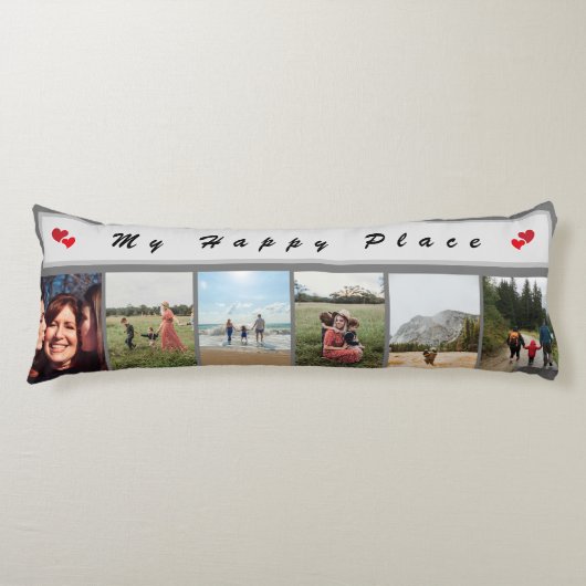 マイハッピープレイスカスタマイズ可能なファミリーフォト6写真 ボディピロー (正面)