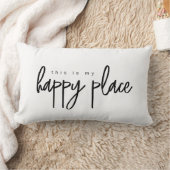 マイハッピープレイスモダンタイポグラフィシンプル ランバークッション (ブランケット)