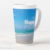 マイハッピープレース |美しいビーチ写真 カフェラテマグ (右アングル)