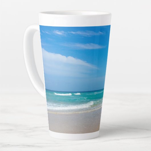 マイハッピープレース |美しいビーチ写真 カフェラテマグ (左アングル)