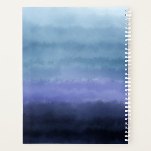 マイハッピーライフモダン引用文ブルーパープルウォーターカラー プランナー手帳 (裏面)