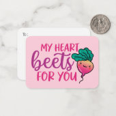 マイハートおもしろいビーツプンカワイバレンタインデー ノートカード (正面/裏面インサイチュ)