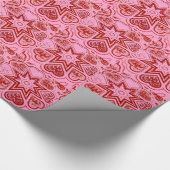 'マイハート'ピンク&レッドラッピング紙 ラッピングペーパー (コーナー)