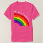 マイハーフゲイカップル虹のプライドカッコいいLGBT A Tシャツ (デザイン正面)
