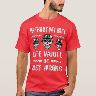 マイバイク無しのバイクもしくは自転車に乗る人バイク Tシャツ
