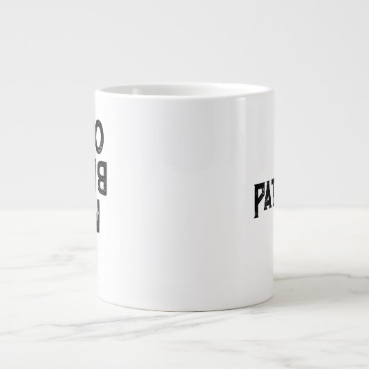 マイバイクOKおもしろいサイクリングマウンテンバイクもしくは自転車に乗る人名の追加 ジャンボコーヒーマグカップ (正面)