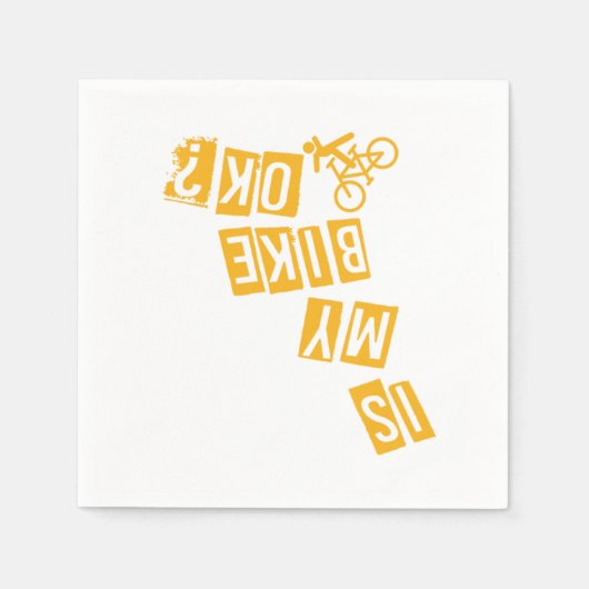 マイバイクOKサイクリングBMX MTBバイクもしくは自転車に乗る人自転車ギフト スタンダードカクテルナプキン (正面)
