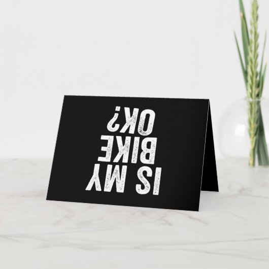 マイバイクOkバイクダおもしろいートバイクバイクもしくは自転車に乗る人 カード (正面)