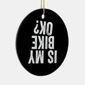 マイバイクOKバイクダーおもしろいトバイクバイクもしくは自転車に乗る人 セラミックオーナメント (右)