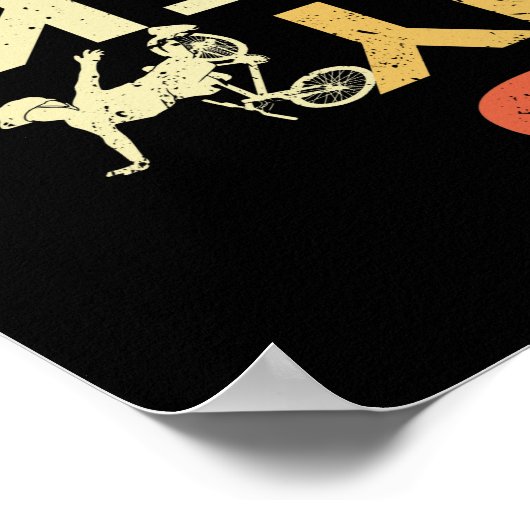 マイバイクOKレトロおもしろいバイクもしくは自転車に乗る人 ポスター (角)