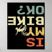 マイバイクOKレトロおもしろいバイクもしくは自転車に乗る人 ポスター (正面)