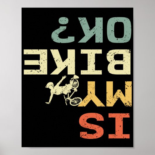 マイバイクOKレトロおもしろいバイクもしくは自転車に乗る人 ポスター (正面)