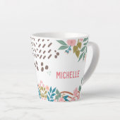 マイバイブル読のフローラ抽象芸術名前をカスタムする カフェラテマグ (右アングル)