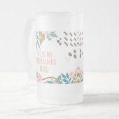 マイバイブル読のフローラ抽象芸術名前をカスタムする フロストグラスビールジョッキ (正面左)