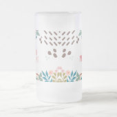 マイバイブル読のフローラ抽象芸術名前をカスタムする フロストグラスビールジョッキ (中央)