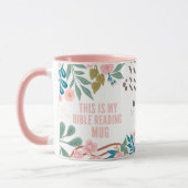 マイバイブル読のフローラ抽象芸術名前をカスタムする マグカップ (左)