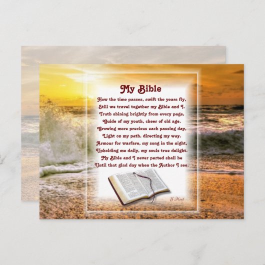 『マイバイブル』サンセットビーチのキリスト教詩 シーズンポストカード (正面/裏面)