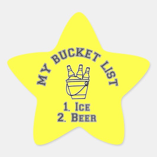マイバケットリストのユーモア – Ice & Beer 星シール (正面)
