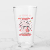 マイバニーバレンタイン – 愛らしい眼鏡とバラバニー タンブラーグラス (裏面)