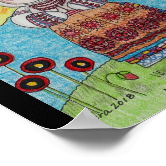 マイババザサンウクライナフォークアート ポスター (角)