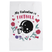 マイバレンタインサッカー招待状はがきT-Shi ミディアムペーパーバッグ (裏面)