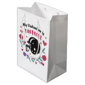 マイバレンタインサッカー招待状はがきT-Shi ミディアムペーパーバッグ (裏面アングル)