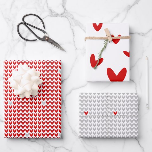 マイバレンタインニットハート ラッピングペーパーシート (正面)