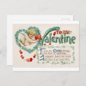 マイバレンタインラブケルブヴィンテージはがき ポストカード (正面/裏面)