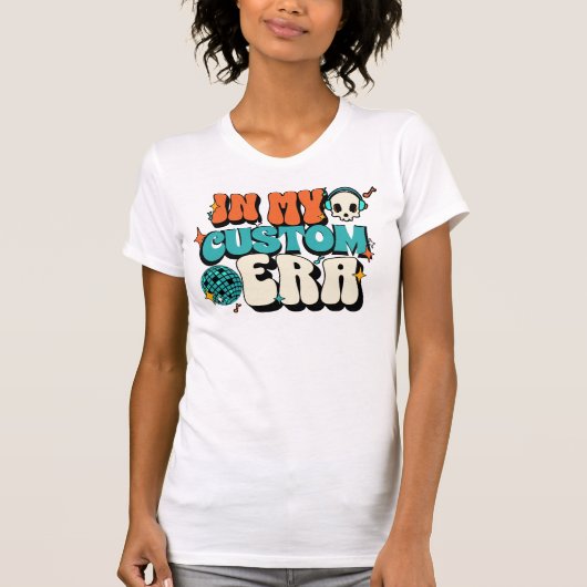 マイバージョンカスタム時代のGroovy Discoボールスカル Tシャツ (正面)