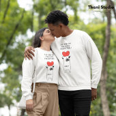 マイパウソールバレンタインキュートパグ&赤いハートホワイト スウェットシャツ