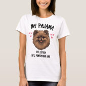 マイパジャマ – 10%綿、90%ポメラニア犬 Tシャツ (正面)