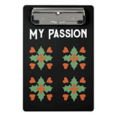 マイパッションホワイトカラーカスタム文字マレーフォント ミニクリップボード (正面)