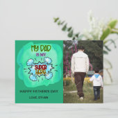 マイパパはマイスーパーヒーロー – 父の日の写真カード カード (スタンド正面)