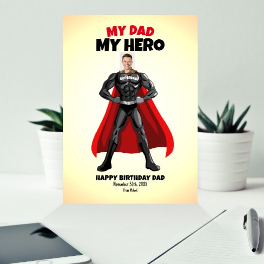 マイパパマイヒーローおもしろい誕生日 カード