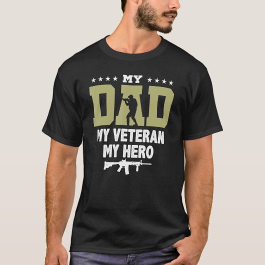 マイパパマイ退役軍人マイヒーロー Tシャツ (正面)