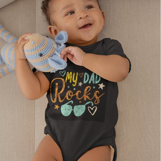 マイパパロックヴィンテージレトロかわいい ベビーボディスーツ