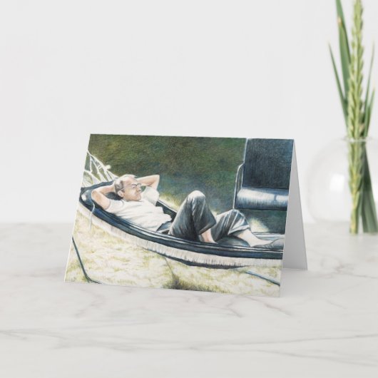 「マイパパ」オリジナルアート複製グリーティングカード カード (正面)