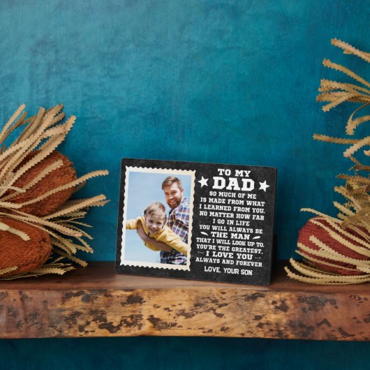 マイパーソナライズされたパパ名前をカスタムすると写真へ フォトプラーク (側面)