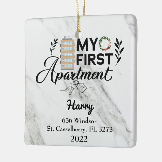 マイパーソナライズされたファーストアパートメント2022 セラミックオーナメント (左)