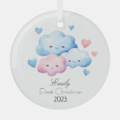 マイパーソナライズされた初めてのクリスマスオーナメントグラス ガラスオーナメント (正面)