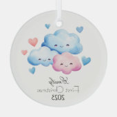 マイパーソナライズされた初めてのクリスマスオーナメントグラス ガラスオーナメント (裏面)