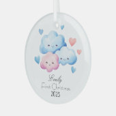 マイパーソナライズされた初めてのクリスマスオーナメントグラス ガラスオーナメント (正面左)