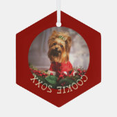 マイパーソナライズされた初めてのクリスマスドッグキープサケペット ガラスオーナメント (裏面)