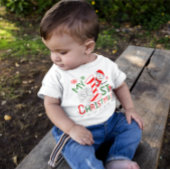 マイパーソナライズされた初めてのクリスマス服雪だるま ベビーTシャツ