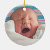 マイパーソナライズされた初めてのクリスマス詳細と写真 セラミックオーナメント (裏面)