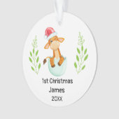 マイパーソナライズされた初めてのクリスマス2021男の赤ちゃん オーナメント (正面)