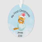 マイパーソナライズされた初めてのクリスマス2021男の赤ちゃん オーナメント (正面)