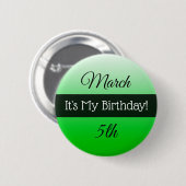 マイパーソナライズされた誕生日3月5日ボタン 缶バッジ (正面&裏面)